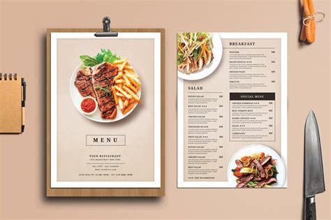 Modern aesthetic cartoon fast food menu. 29 Delicious Menu Templates for Restaurants & Cafes