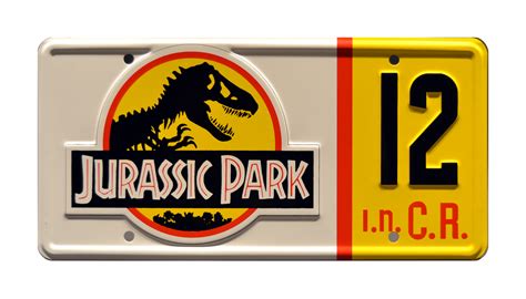Metal Stamped Screen Accurate Replica Prop License Plate Jurassic World