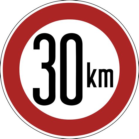 Speed Limitsign30 Kmthirty Kilometerswarning Free Image From