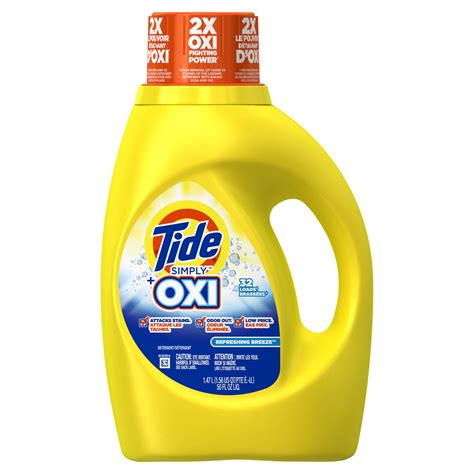 Tide Simply plus Oxi Liquid Laundry Detergent, Refreshing Breeze ...