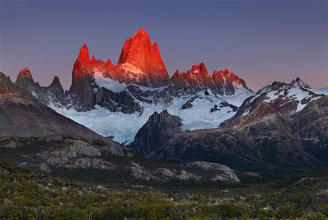 Mount Fitz Roy At Sunrise Patagonia Argentina Stock Image Image Of