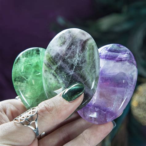 Rainbow Fluorite Palm Stone For Trusting Your Divine Right Path