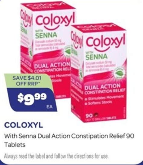 Coloxyl With Senna Dual Action Constipation Relief 90 Tablets Offer At Health Save