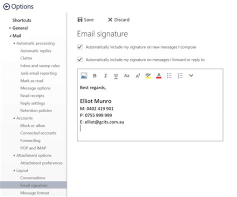 Now, it's ready to be used. How to set up a signature in Office 365's Outlook Web App ...