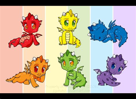 Rainbow Dragons By Jigokuko On Deviantart