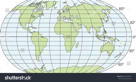 Global Map Showing Longitudes Latitudes Stock Vektor Royaltyfri