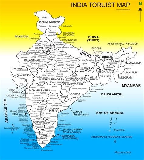 India Travel Map Travel Places Of India