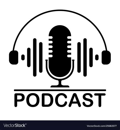 Podcast Flat Icon Logo Design On White Background Vector Image