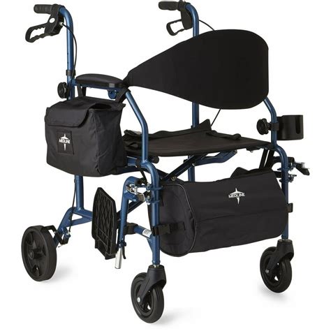 Medline Combination Rollator Transport Wheelchair Folding Rolling