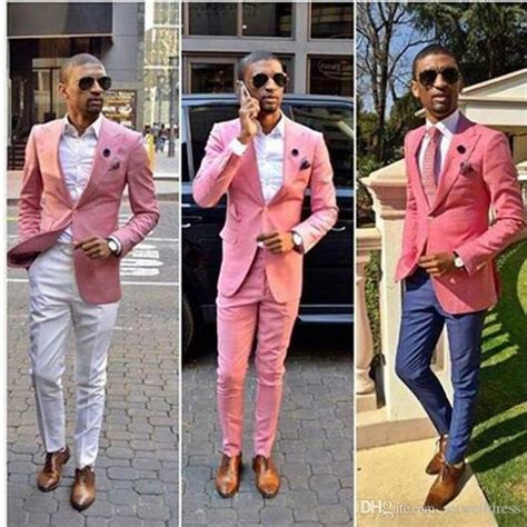 Groom attire for romantic wedding: 2018 New Fashion Pink Men Suit Cheap Custom Made Groom ...