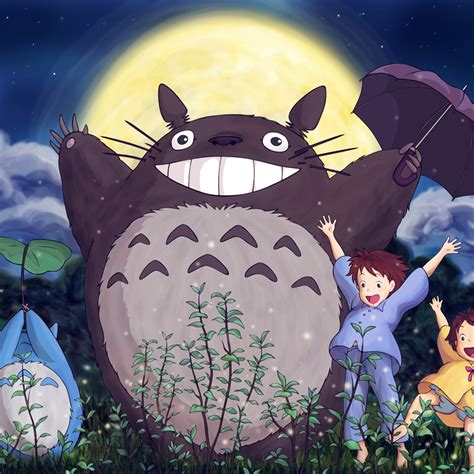 PAPERS.co | Android wallpaper | au60-totoro-forest-anime-cute-illustration-art-blue