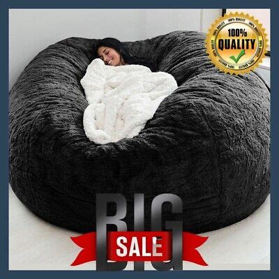 Best Microsuede Ft Foam Giant Bean Bag Memory Living Room Chair Lazy Sofa Cover Ebay