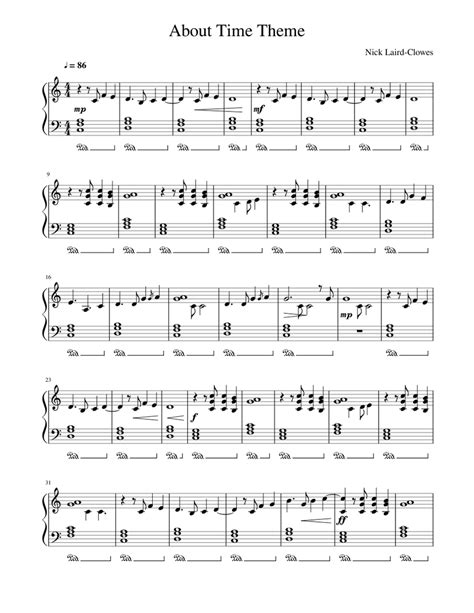 About Time Theme Piano Sheet Music For Piano Solo
