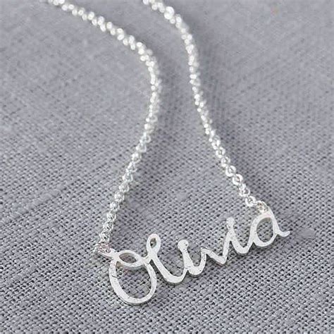 personalised handmade silver name necklace by jemima lumley jewellery
