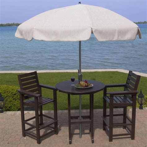 Polywood® Captain Recycled Plastic 3 Pc Bar Bistro Set Hayneedle