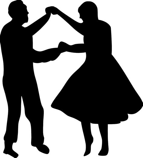 Romantic Couple Dancing Silhouette