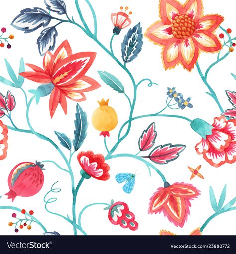Watercolor Floral Pattern Royalty Free Vector Image
