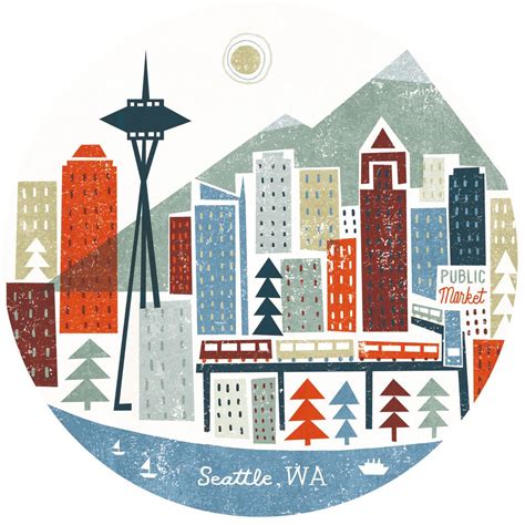 Seattle Art Skyline Art Seattle