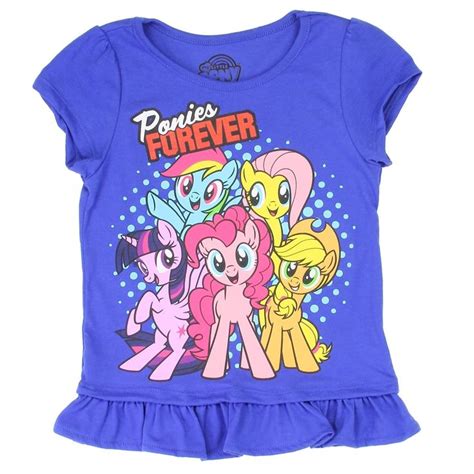 Ponies Forever My Little Pony Royal Blue Girls Shirt With Applejack