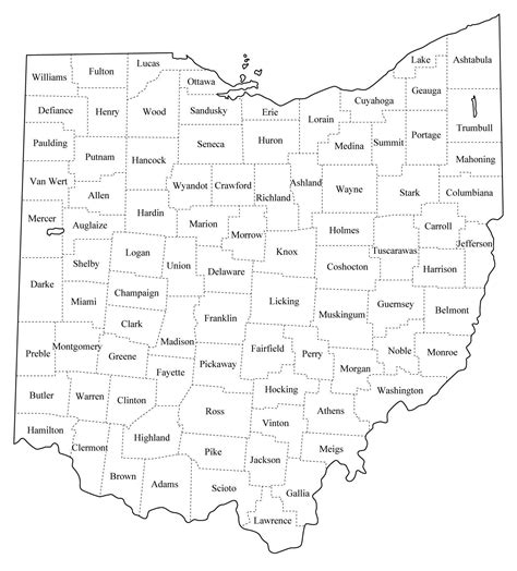 Ohio State County Map Glossy Poster Picture Photo Banner Etsy