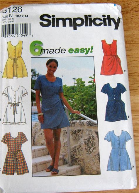 Simplicity Vintage Romper Easy Sewing Pattern Misses Wrap Overskirt