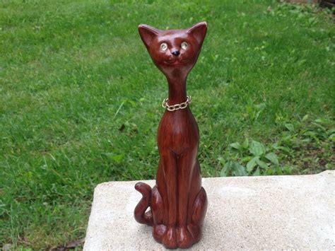 Wood Cat Figurine