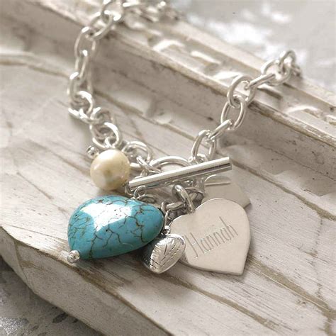 Personalised Sterling Silver And Turquoise Bracelet By