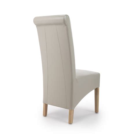 The classic leather upholstered parsons chair is a versatile seating option for your home. Krista Ivory Cream Leather Dining Chairs | shankar