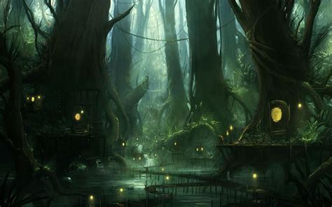 Misty Mysterious Swamp Village Another Good Setting Fantasy