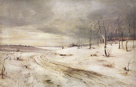 Alexei Savrasov A Winter Road Oil On Canvas 1870s Painting Snow