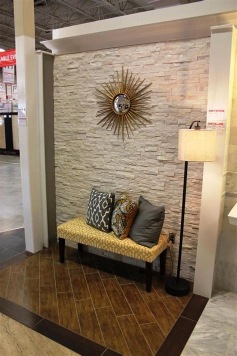 A Stacked Stone Accent Wall Tile Accent Wall Living Room Stone