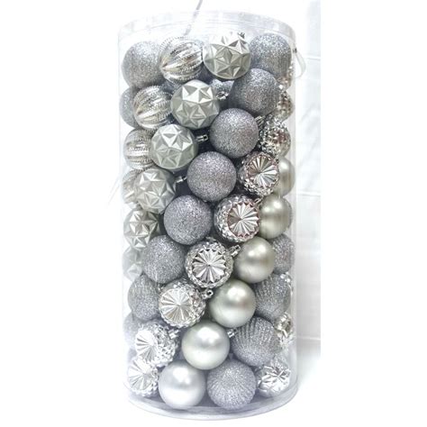 Home Accents Holiday 23 Inch Shatterproof Silver Ornament 101 Pack