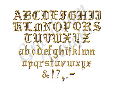 Puff Old English Font Machine Embroidery Font Etsy