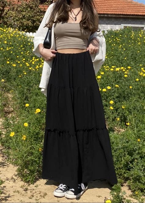simple long skirt outfit hippi modası bohem tarzı kıyafetler stil kıyafetler