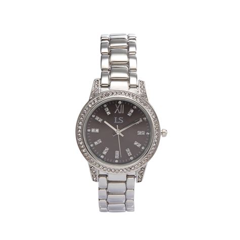 Laura Scott Ladies Silver With Grey Dial Bracelet Watch