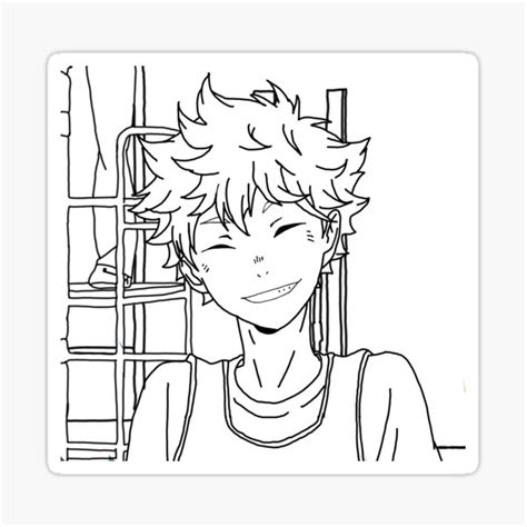 Shoyo Hinata Outline Sticker For Sale By Finnsthings Redbubble
