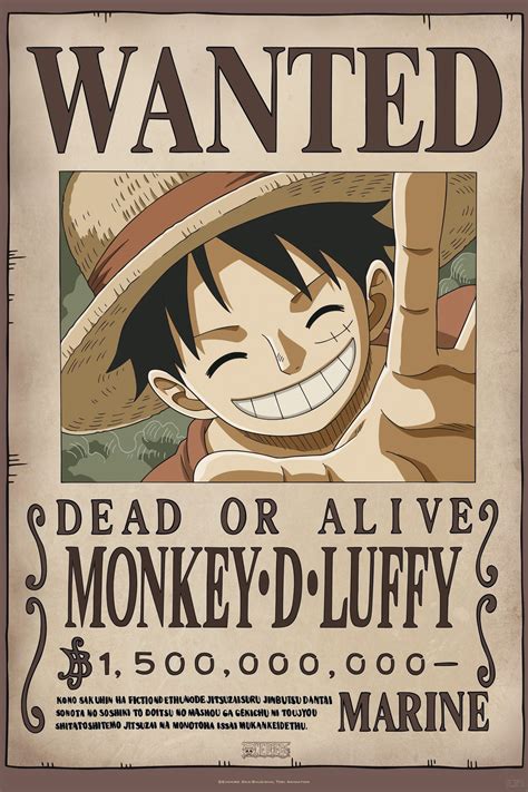 One Piece Wanted Luffy New X Cm Maxi Poster One Piece Comic Dessiner Luffy Affiche
