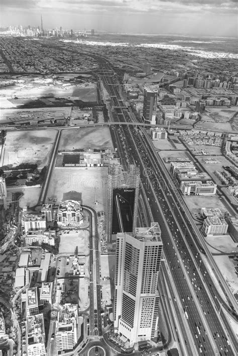 Dubai Uae Decemeber 10 2016 Sheikh Zayed Road Aerial View