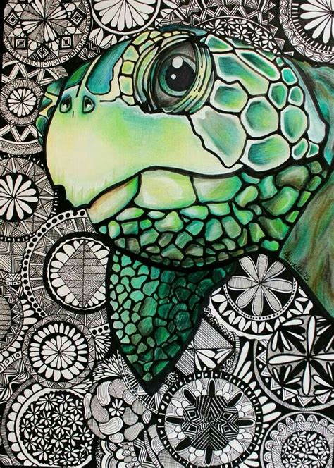 Pin By Eric Millar On Turtles Turtle Art Zentangle Art Tangle Art