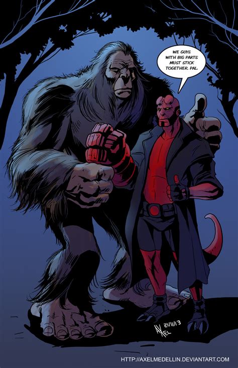 The series magician features a race of people with powers connected to their blood red eyes. TLIID 166. Hellboy and Bigfoot by AxelMedellin on DeviantArt