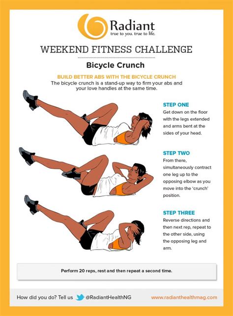 Weekend Challenge Bicycle Crunch Radiant Health Magazine