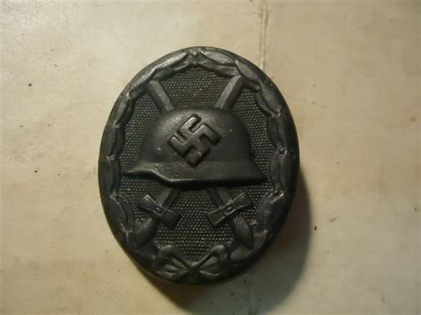 Ww2 German Wound Badge And Document Sjs Militaria