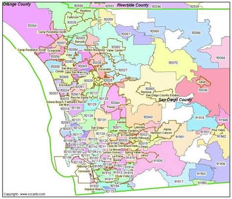 San Diego County Zip Code Map Best New 2020