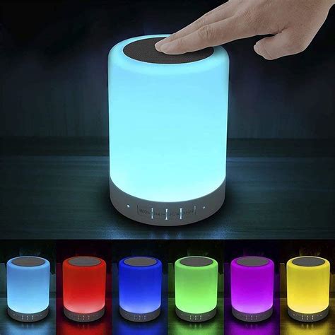 Elecstars Touch Bedside Lamp With Bluetooth Speaker Dimmable Color