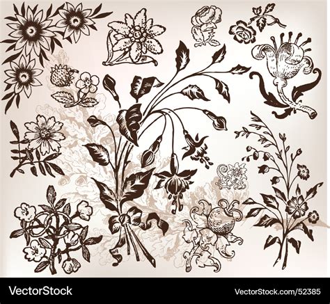 Vintage Floral Royalty Free Vector Image Vectorstock