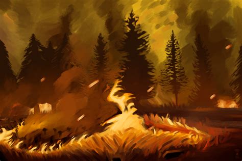 Artstation Burning Forest