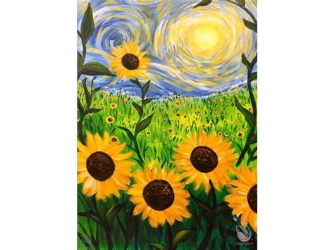 Paint And Sip Swirling Sun With Sunflowers 15 Bottomless Mimosas