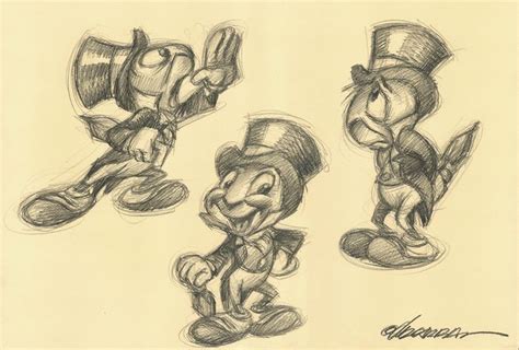 Jiminy Cricket Model Sheet Original Study Drawing Joan Catawiki