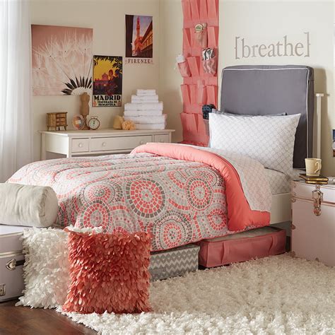 ocm college dorm 7 piece bedding bundle in mosaic gray and xavier gray twin xl comforter set