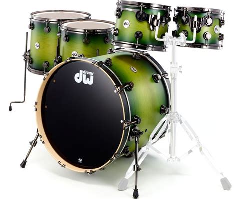 Dw Satin Specialty Green Burst Schlagzeug